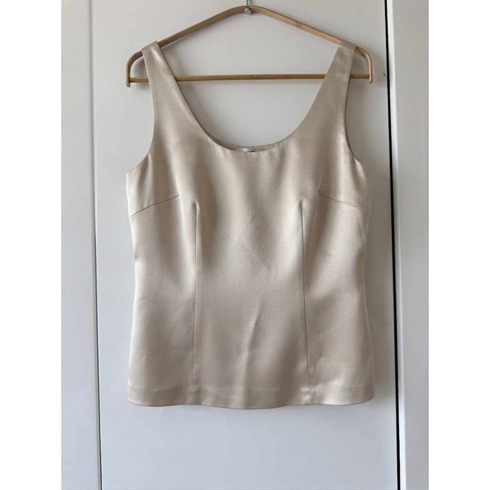 Dana Buchman 100% Silk Shell Tank Top Champagne Gold